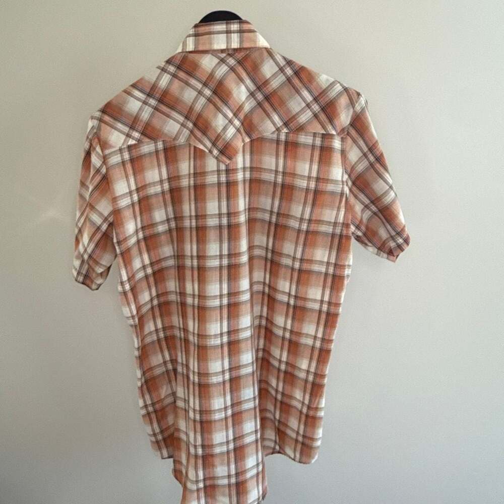 Vintage Sheplers Western Wear Plaid Short Sleeve Pearl Snap Shirt - Picture 2 of 7